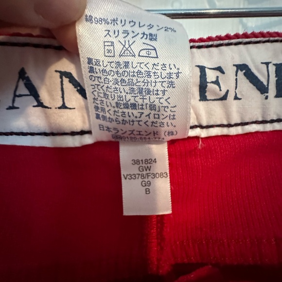 Lands’End Red Corduroy Pants size 16 - Picture 8 of 9